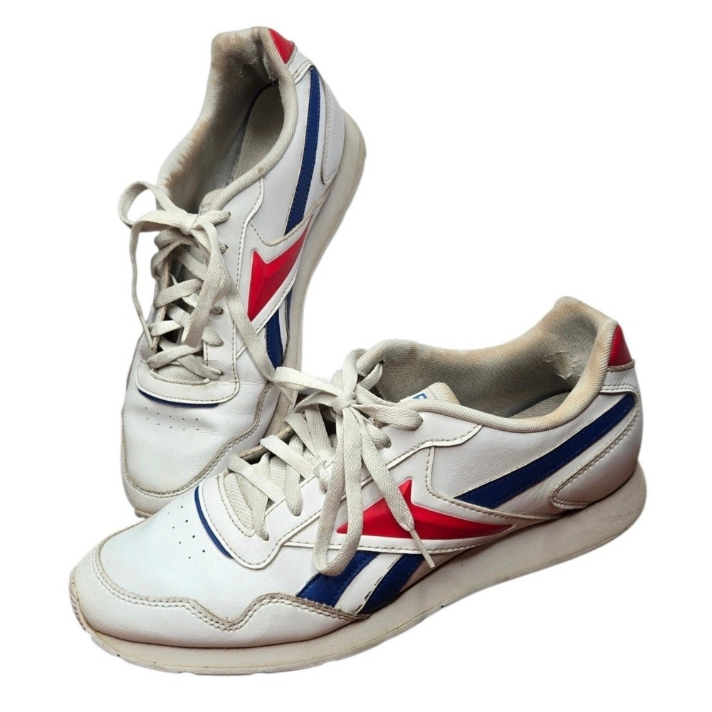 Reebok Royal Glide White Blue Red Sneakers Mens 11 Foam-Lite Low-Top FW6706